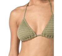Michael Kors Women's Crochet Halter String-Tie Triangle Bikini