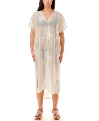 Marcus Adler Women's Embroidered Sheer Caftan