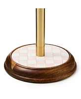Mackenzie-Childs Rosy Check Wood Paper Towel Holder