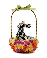 Mackenzie-Childs Calico Hydrangea Bunny Basket Decor