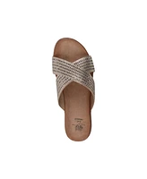 Gc Shoes Women's Sharlene Embellished Cross-Strap Flat Sandals