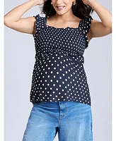 Motherhood Maternity Ruffle Sleeve Detail Top