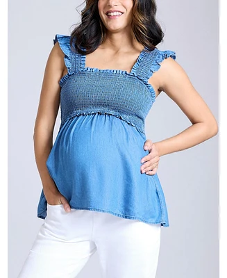 Motherhood Maternity Ruffle Sleeve Detail Top