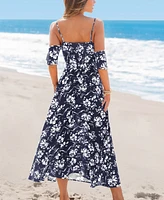 Cupshe Women's Sunset Kiss Floral Maxi Beach Dress