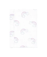 Hudson Baby Boys and Girls Cotton Poly Flannel Burp Cloths 8-Pack, Dreamy Unicorn, One Size