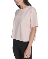 Calvin Klein Performance Women's Cotton Puff-Logo Cropped T-Shirt