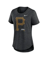 Nike Women's Heather Black Pittsburgh Pirates Touch Tri-Blend T-Shirt