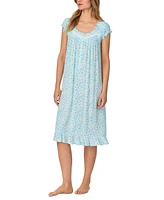 Eileen West Women's Printed Cap-Sleeve Waltz Nightgown