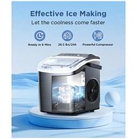 Cowsar 26 Pound Portable Countertop Ice Maker, 9 Bullet Cubes 6 Mins, Self-Cleaning