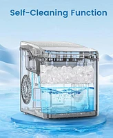 Cowsar 26.5lbs Countertop Ice Maker, 9 Cubes in 6 Mins, Self-Clean, 2 Sizes, Basket/Scoop