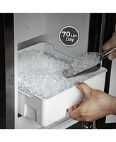 Cowsar 70 lbs，Built-In Nugget Ice Maker, Drain Pump, 24H Timer, Self-Cleaning, Double Baskets