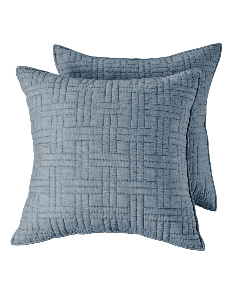 Levtex Melange Stitch 2-Pc. Sham Set, European