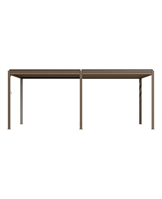 Mondawe 10x20FT Outdoor Aluminum Pergola Louvered
