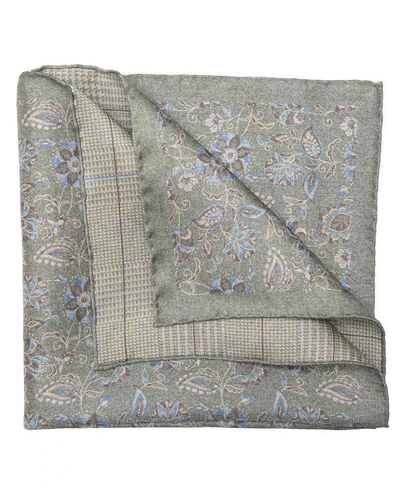 Elizabetta Men's Enzo - Double Sided Silk Pocket Square for Men