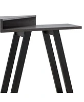 Modern Wood Console Table with Corner Storage Compartment