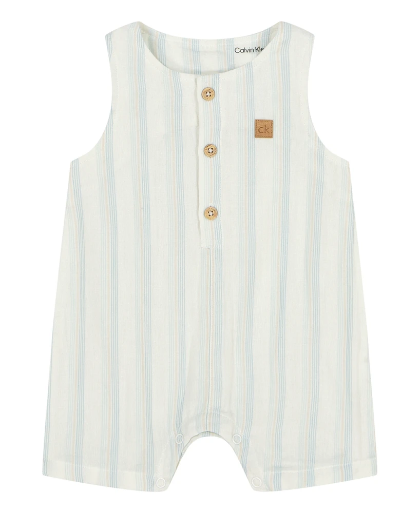 Calvin Klein Baby Boys Striped Gauze Sunsuit