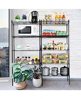 Heavy Duty 5-Tier Shelving Units Adjustable, Wire Shelf with 800 lbs Capacity (160 per Shelf), 24" D x 14" W x 59 "H, Black, 5 Levels, Storage Shelf w
