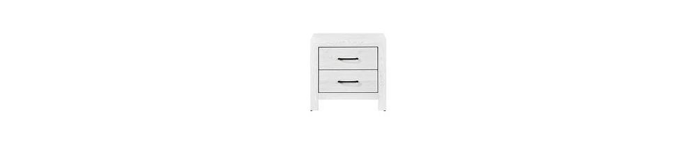 2-Drawer Nightstand – Sleek Design with Nickel Handles