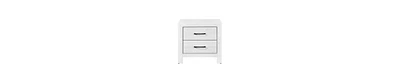 2-Drawer Nightstand – Sleek Design with Nickel Handles