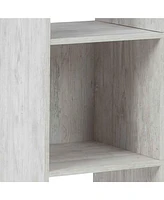 Rustic Wooden 6-Cube Organizer with Open Storage Compartments
