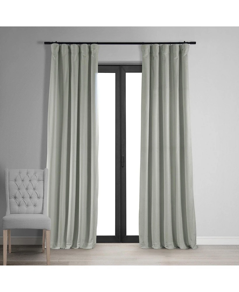 Half Price Drapes Reflection Grey Signature Velvet Blackout Curtain