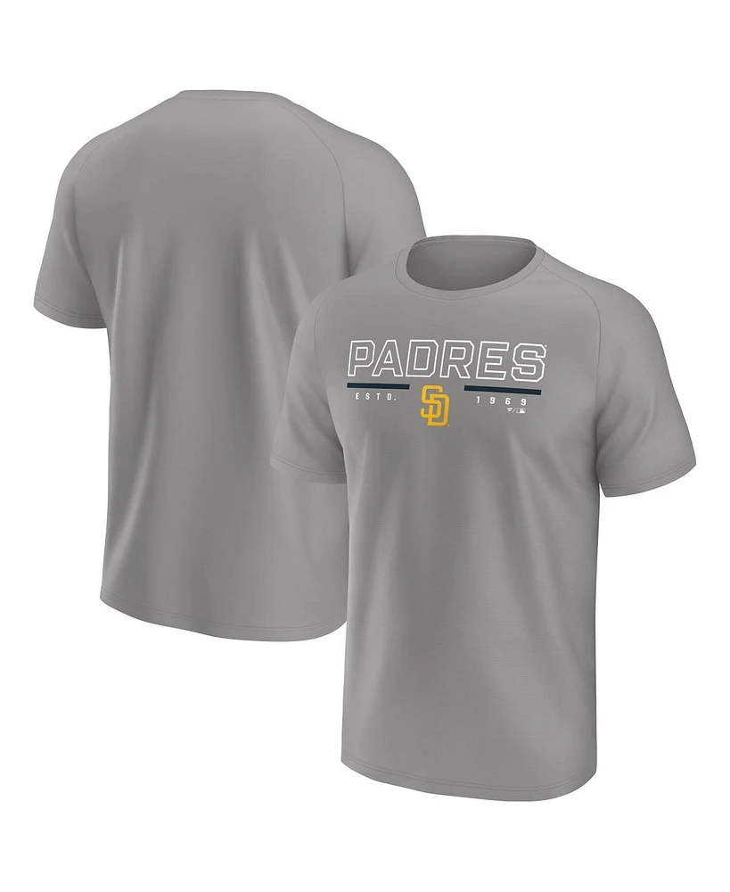 Fanatics Men's Gray San Diego Padres Raglan T-Shirt