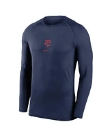Nike Men's Navy Minnesota Twins Authentic Collection Raglan Long Sleeve T-Shirt