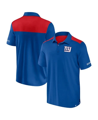 Fanatics Men's Royal/Red New York Giants Color Block Polo Shirt
