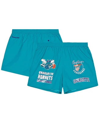 Mitchell & Ness Men's Teal Charlotte Hornets Woven Shorts