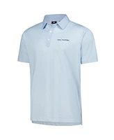 Footjoy Men's Light Blue The Players Prodry Checker Print Lisle Polo Shirt