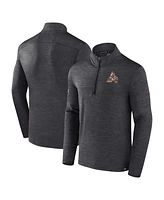 Fanatics Men's Heather Charcoal Arizona Coyotes Authentic Pro Quarter-Zip Pullover Top