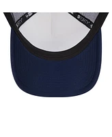 New Era Men's White/Navy Tampa Bay Rays Spring Training Circle Foam A-Frame 9Forty Trucker Adjustable Hat