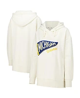 Pressbox Women's Cream Michigan Wolverines Marni Pullover Hoodie