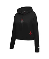 Pro Standard Women's Black Houston Rockets Jewels Cropped Pullover Hoodie