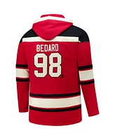 '47 Brand Men's Connor Bedard Red Chicago Blackhawks Big Tall Lace-up Pullover Hoodie