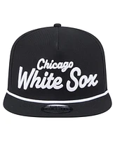 New Era Men's Black Chicago White Sox Team Text Golfer Snapback Hat