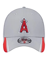 New Era Men's Gray Los Angeles Angels Linear 39Thirty Flex-Fit Hat