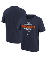 Nike Big Boys and Girls Navy Denver Broncos 2024 Nfl Playoffs T-Shirt