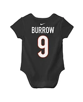 Nike Baby Boys and Girls Joe Burrow Black Cincinnati Bengals Player Name Number Bodysuit