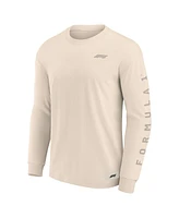 Formula 1 Men's Cream Elements Future Ground Tonal Info Long Sleeve T-Shirt