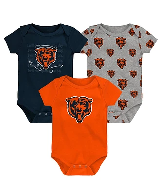Outerstuff Baby Boys and Girls Chicago Bears Team Starter Bodysuit, Set of 3