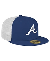 New Era Men's Navy Atlanta Braves Team Color 59Fifty Trucker Fitted Hat