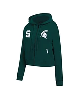 Pro Standard Women's Green Michigan State Spartans Game Day Sequin Full-Zip Hooded Jacket
