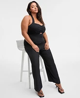 Bar Iii Trendy Plus Halter Jumpsuit, Exclusively at Macy's