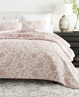 ienjoy Home Textured Floral Reversible 3-Pc. Quilt Set, King/California King