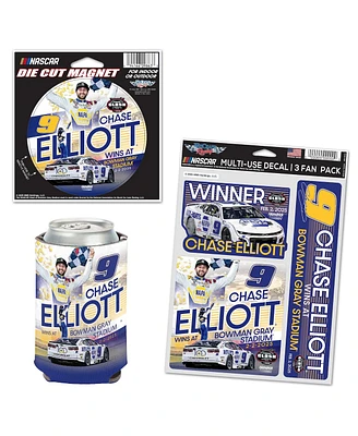 Wincraft Chase Elliott 2025 Cook Out Clash at Bowman Gray Race Winner Three-Piece Fan Pack