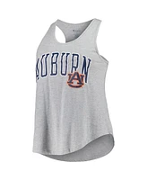 Profile Women's Heather Gray Auburn Tigers Arch Logo Racerback Scoop Neck Tank Top