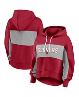 Fanatics Women's Crimson Oklahoma Sooners Filled Stat Sheet Pullover Hoodie