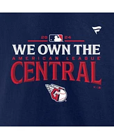 Fanatics Men's Navy Cleveland Guardians 2024 Al Central Division Champions Big Tall Locker Room T-Shirt