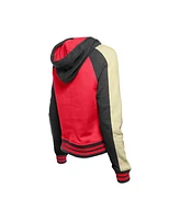 New Era Women's Red Cincinnati Reds Cooperstown Collection Cropped Raglan Pullover Hoodie